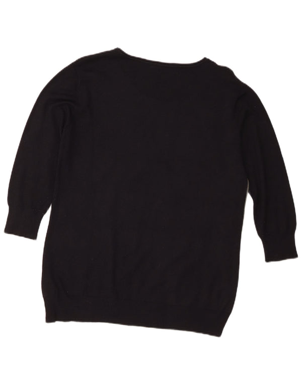 Guess Damen-Pullover, übergroß, mit Grafik, U-Boot-Ausschnitt, Gr. 6, XS, Schwarz