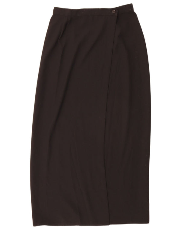Marks & Spencer Damen Wickelrock UK 12 Medium W28 Schwarz Polyester