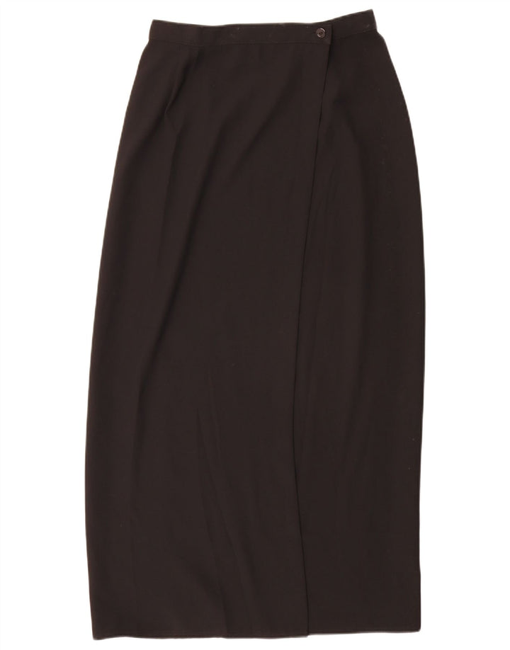 Marks & Spencer Damen Wickelrock UK 12 Medium W28 Schwarz Polyester
