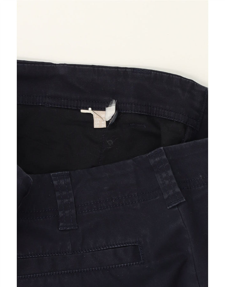 STEFANEL Womens Straight Chino Trousers W34 L26 Navy Blue Vintage Stefanel and Second-Hand Stefanel from Messina Hembry 