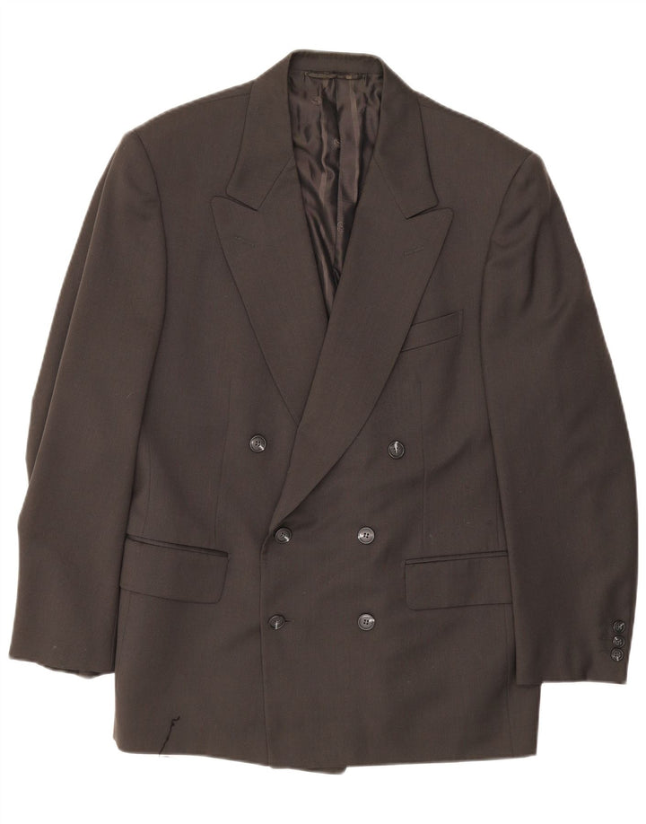 Vintage Herren Zweireiher Blazer Jacke IT 50 Große graue Wolle
