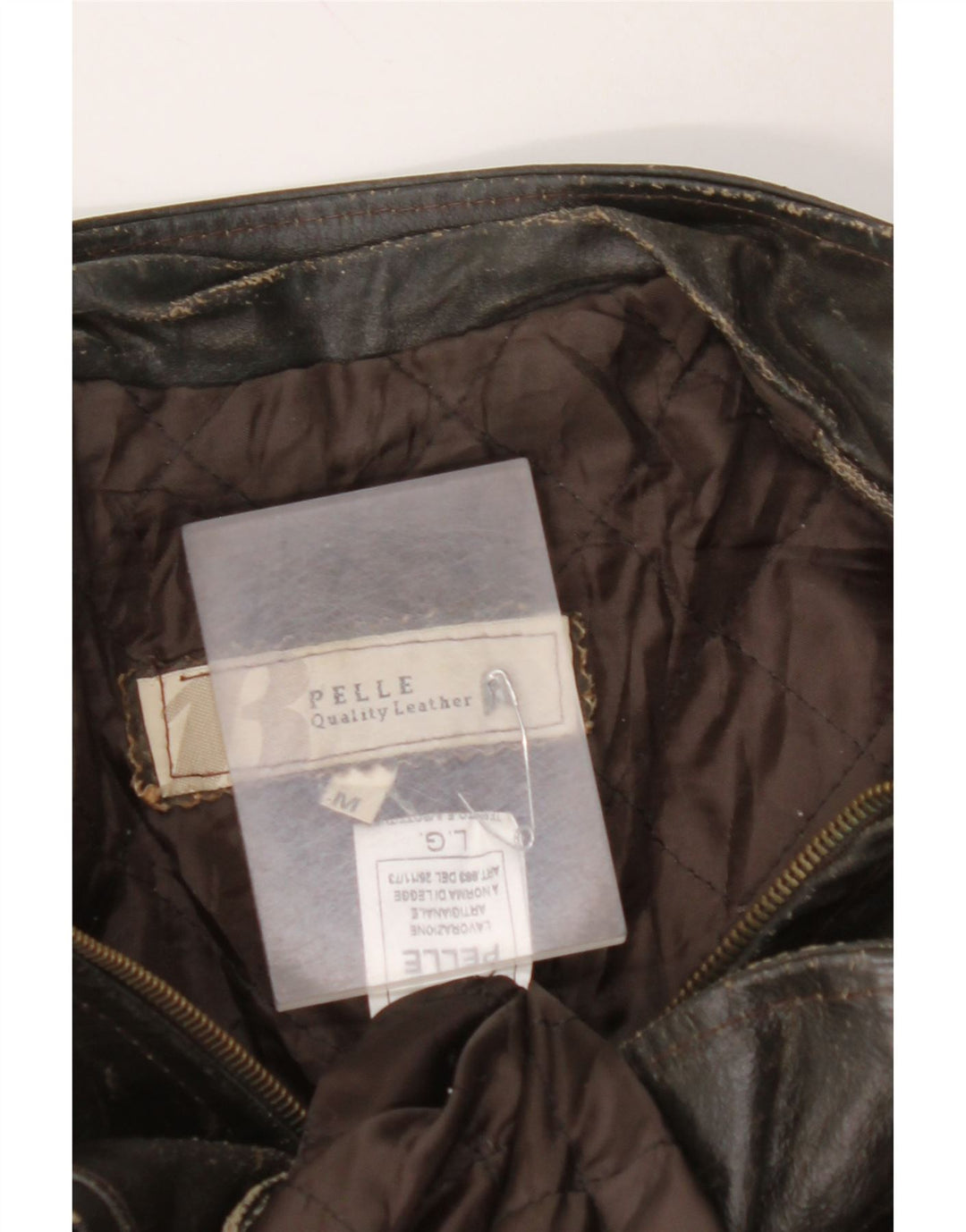 VINTAGE Damen Lederjacke mit 3/4-Ärmeln, UK 14, mittelbraunes Leder