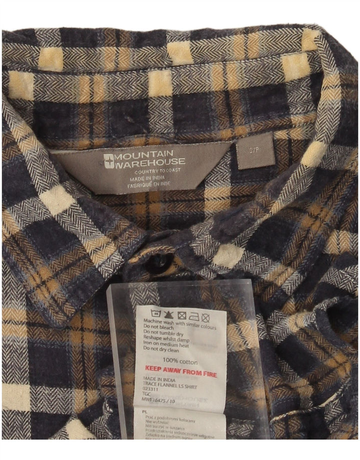 MOUNTAIN WAREHOUSE Herren-Flanellhemd, klein, marineblau, kariert, Baumwolle