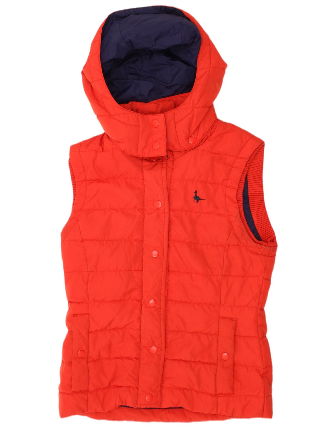 JACK WILLS Wattierte Damenweste mit Kapuze, UK 8, Größe S, Rot, Polyester