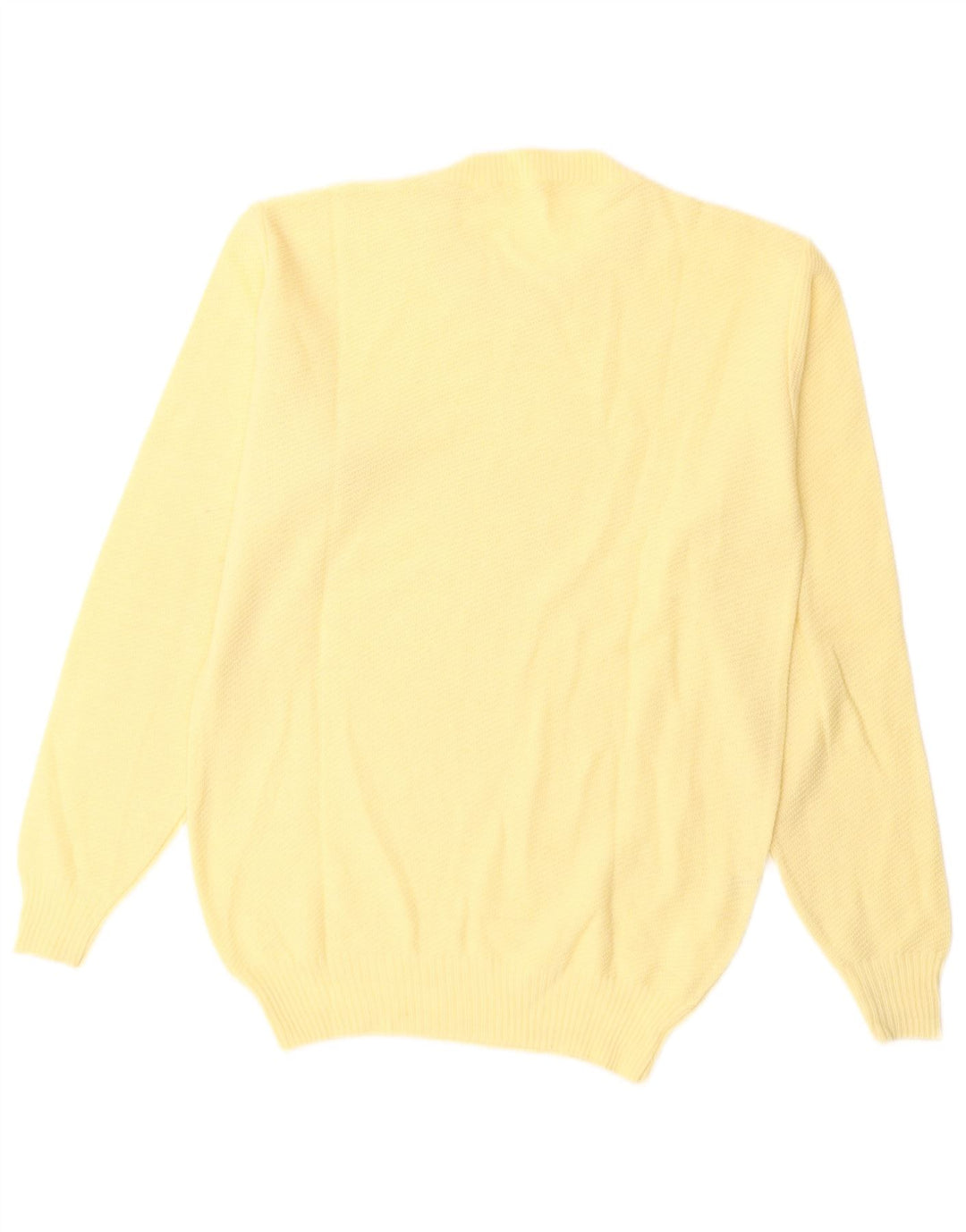 VINTAGE Damen Pullover mit Rundhalsausschnitt UK 14 Mittelgelbe Wolle
