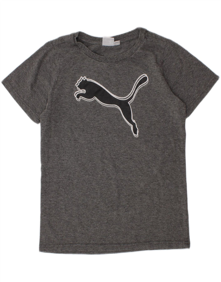 Puma Jungen T-Shirt mit Grafik, 7–8 Jahre, Grau
