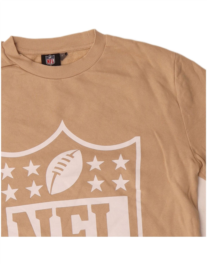 NFL Damen Grafik-Sweatshirt-Pullover, UK 14, mittelbeige Baumwolle