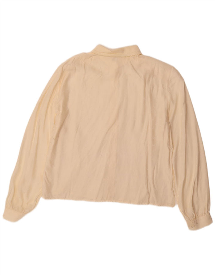 Vintage Damen Hemdbluse IT 46 Große cremefarbene Seide