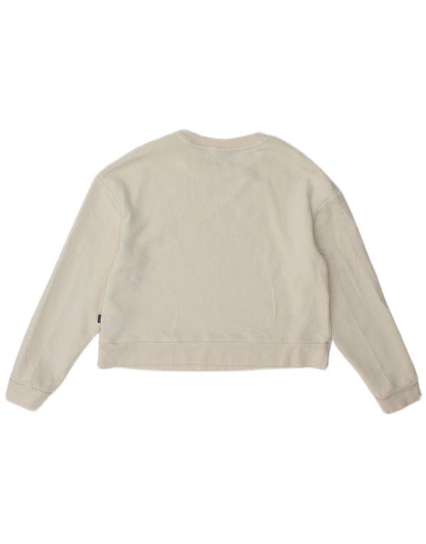 Puma Mädchen Grafik Crop Sweatshirt Pullover 13–14 Jahre weiße Baumwolle
