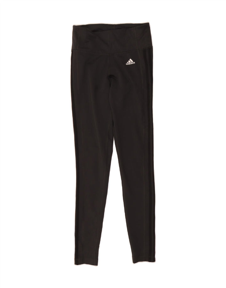 ADIDAS Womens Leggings UK 8/10 Small  Black Polyester Vintage Adidas and Second-Hand Adidas from Messina Hembry 