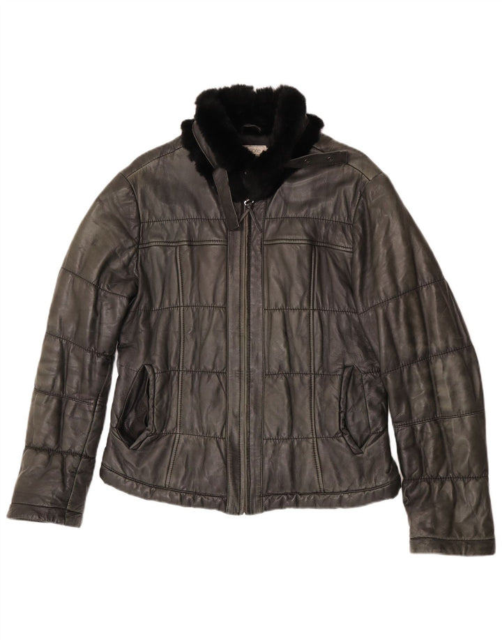 Bata and More Damen Lederjacke IT 48 XL Graues Leder