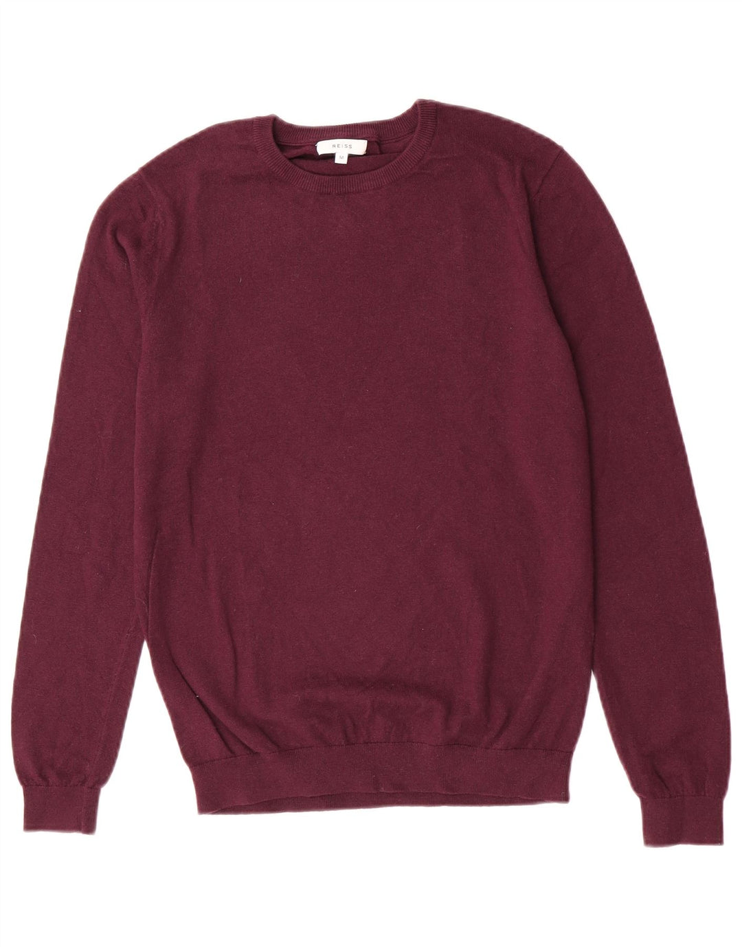 Reiss Herren-Pullover mit Rundhalsausschnitt, mittlere kastanienbraune Wolle