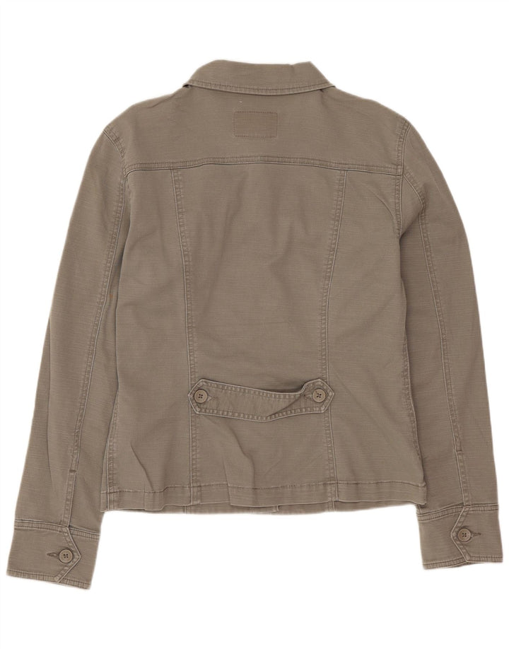 Calvin Klein Jeans Damen Jeansjacke UK 12 Medium Khaki Baumwolle