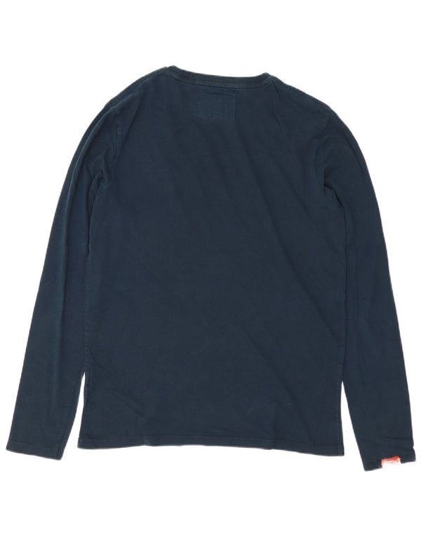 SUPERDRY Herren-Top, langärmelig, Größe L, Marineblau