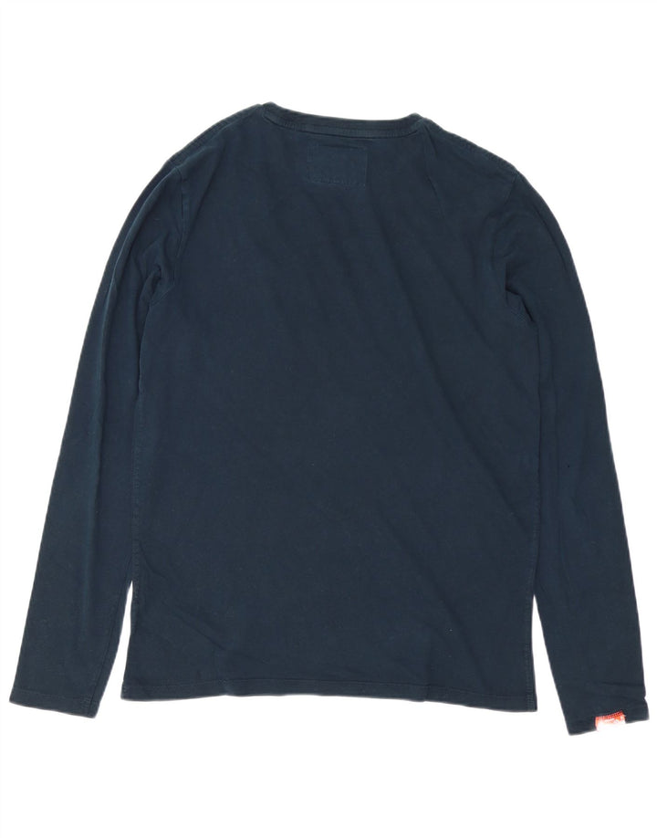 SUPERDRY Herren-Top, langärmelig, Größe L, Marineblau