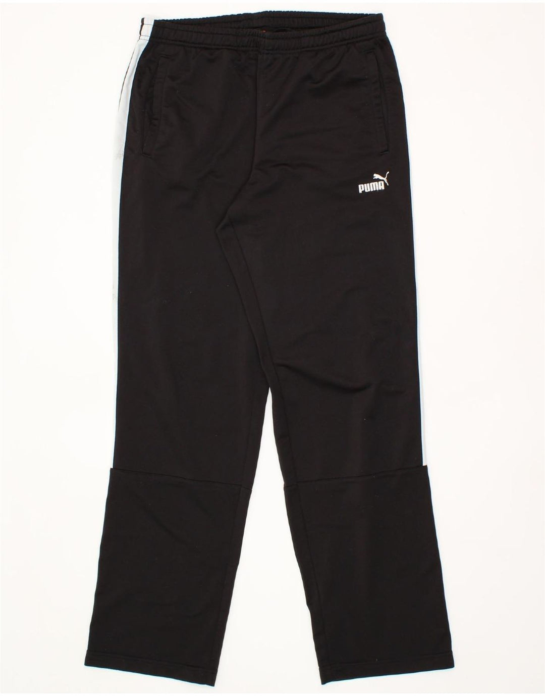 PUMA Mens Tracksuit Trousers Medium Black Colourblock Polyester Vintage Puma and Second-Hand Puma from Messina Hembry 