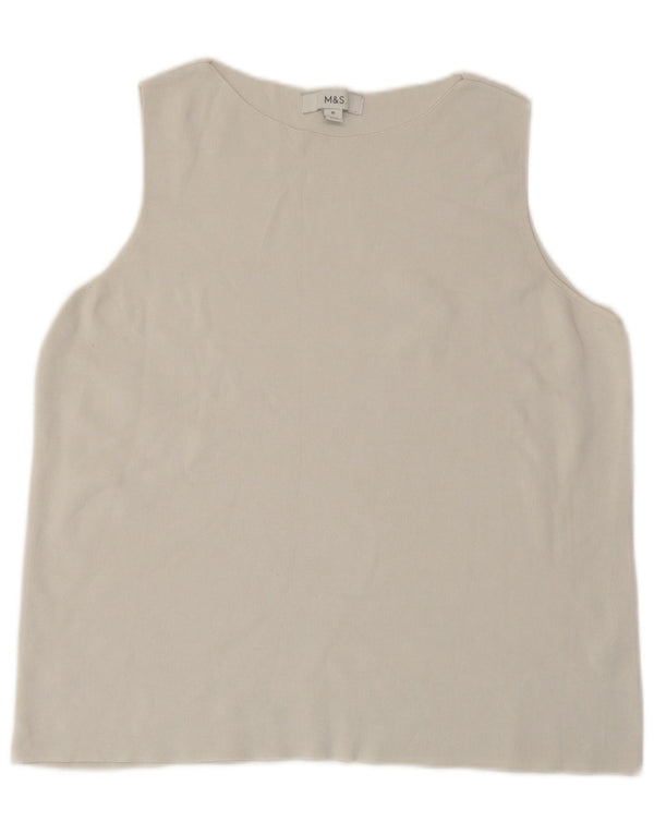 Marks & Spencer Damen Weste Top UK 16 Large Off White Viscose