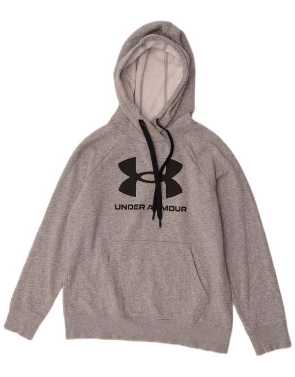 Under Armour Womens Graphic Oversized Hoodie Pullover UK 10 Small Graue Baumwolle