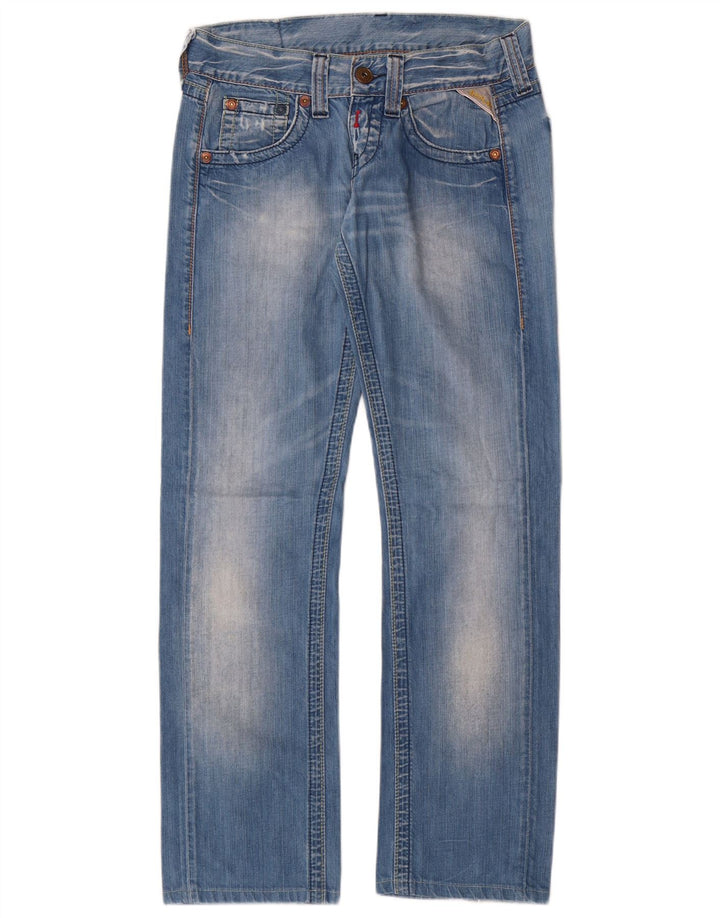 Replay Damen Straight Jeans W27 L32 Blaue Baumwolle