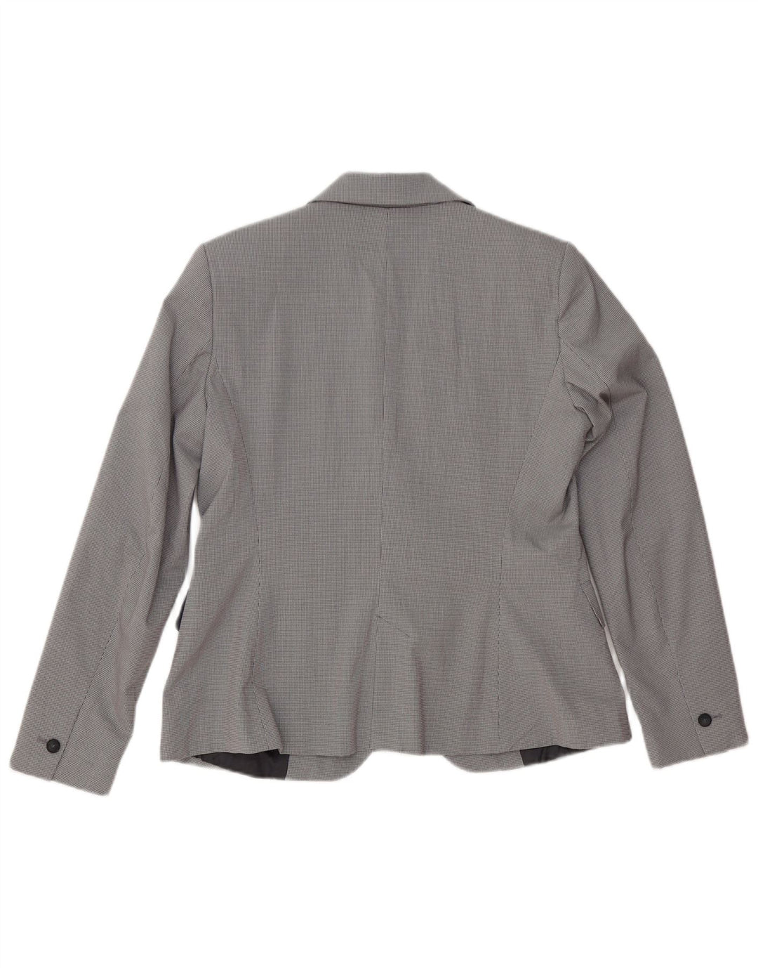 Zara Damen 1-Knopf-Blazerjacke EU 40 Mittelgraues Hahnentritt-Polyester