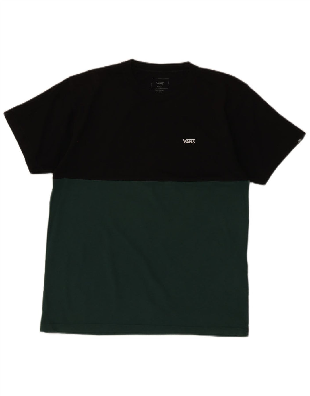 Vans Herren-T-Shirt mit klassischer Passform, Mittelschwarz, Colourblock-Baumwolle