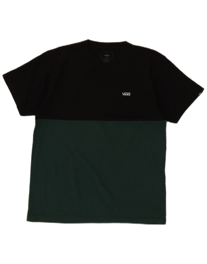 Vans Herren-T-Shirt mit klassischer Passform, Mittelschwarz, Colourblock-Baumwolle