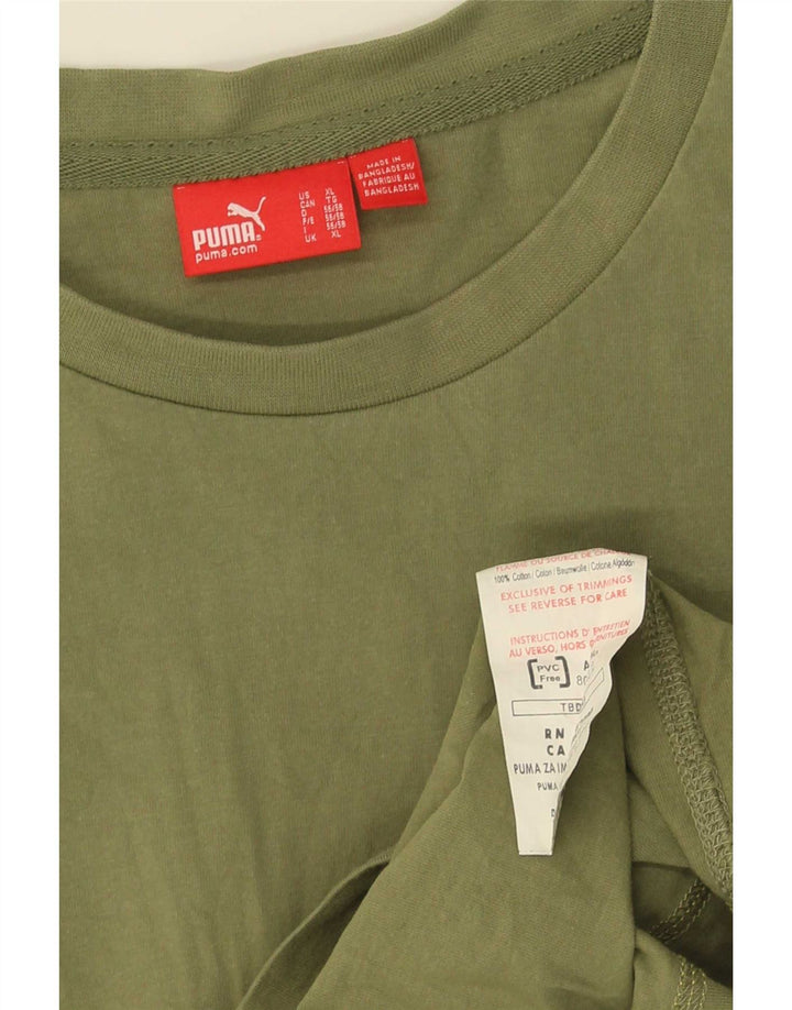 Puma Herren Graphic Top Langarm XL Grün Baumwolle