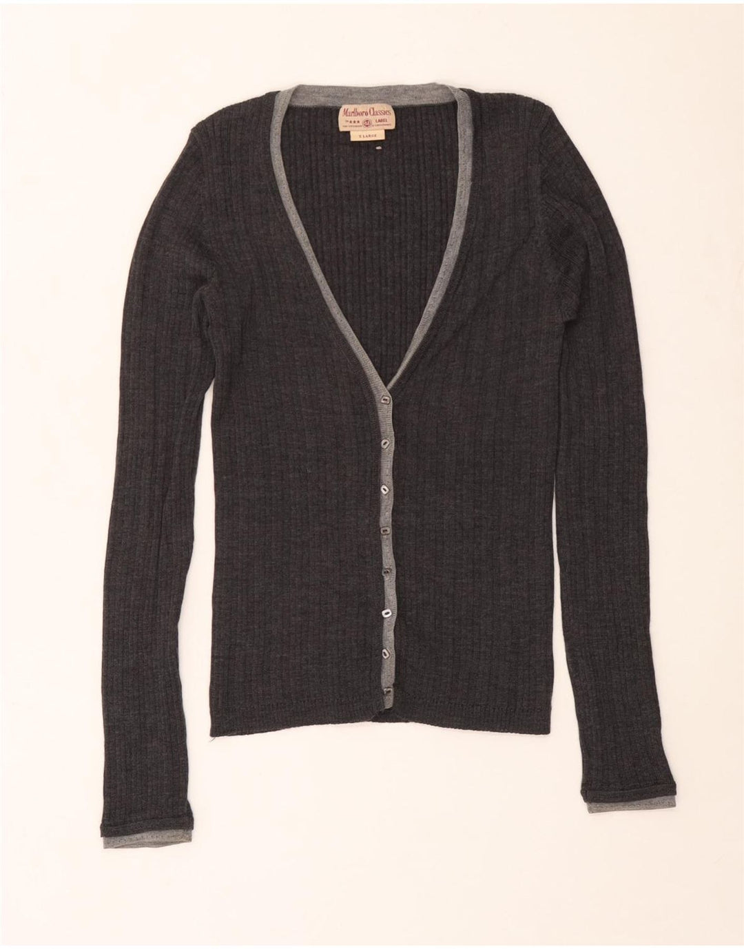 Marlboro Classics Damen-Cardigan-Pullover UK 18 XL Graue Wolle