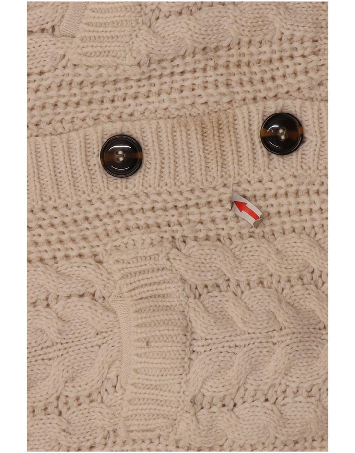 Zara Damen-Cardigan-Pullover UK 10 Small Weiß Acryl