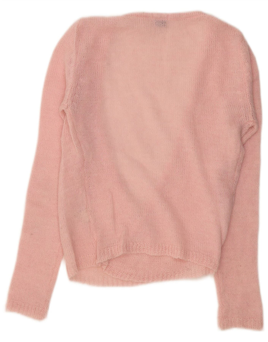 Vintage Damen V-Ausschnitt Pullover Pullover UK 12 Mittelrosa