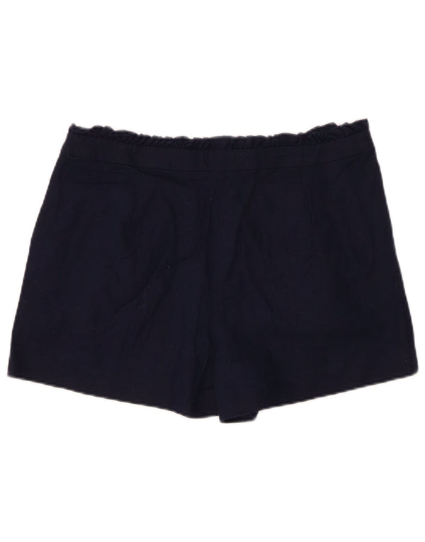 J. CREW Damen-Chinoshorts mit hoher Taille, US 10, Größe L, W30, marineblaues Leinen