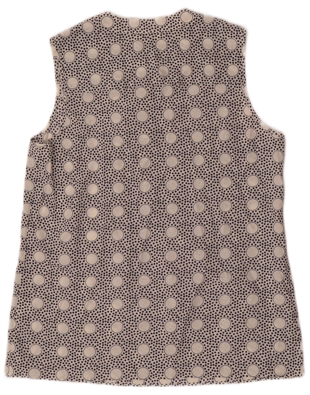 J. CREW Damen-Bluse, ärmellos, US 4, Größe S, weiß, gepunktet, Polyester