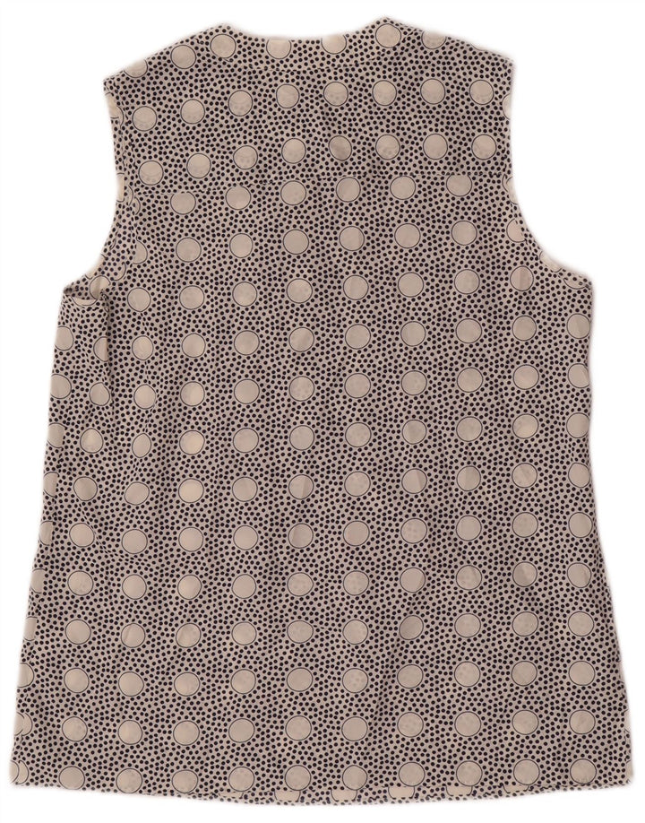 J. CREW Damen-Bluse, ärmellos, US 4, Größe S, weiß, gepunktet, Polyester