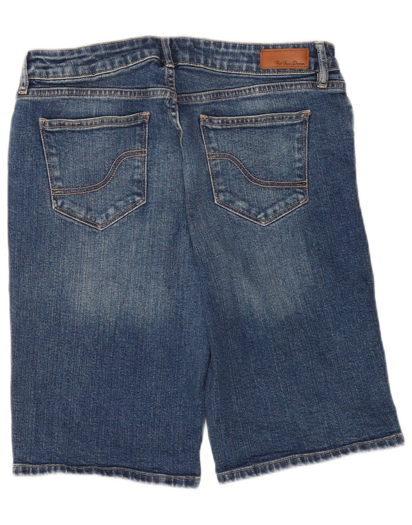 Fat Face Damen Denim-Bermudashorts UK 12 Medium W30 Blaue Baumwolle