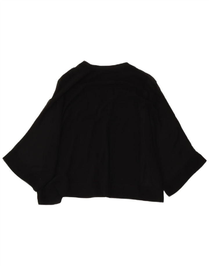 Zara Damen-Blusenoberteil mit 3/4-Ärmeln, übergroß, Gr. 6, XS, Schwarz, Polyester