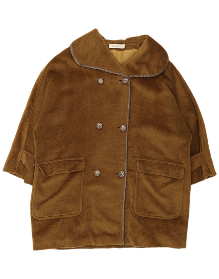 Max Mara Damen Übergroßer zweireihiger Mantel UK 12 Medium Khaki