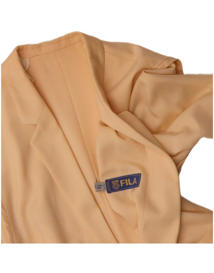 PAL ZILERI Womens 1 Button Blazer Jacket IT 44 Medium Yellow Virgin Wool
