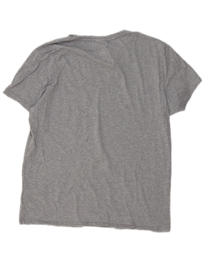 Gant Herren-T-Shirt mit Grafik, Größe L, aus grauer Baumwolle