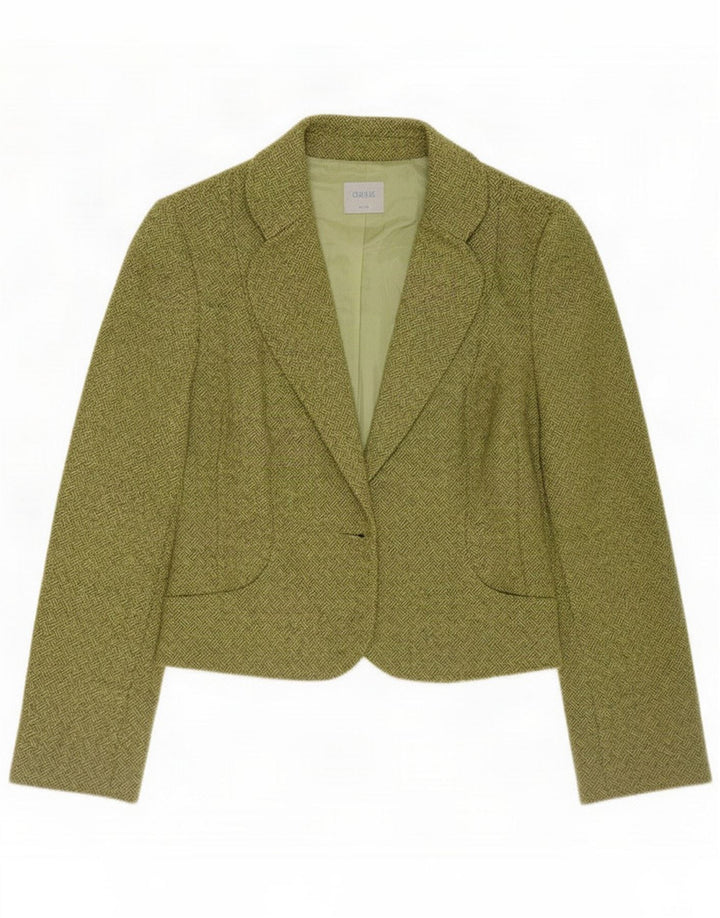 Oasis Damen Blazerjacke UK 10 Small Khaki Wool