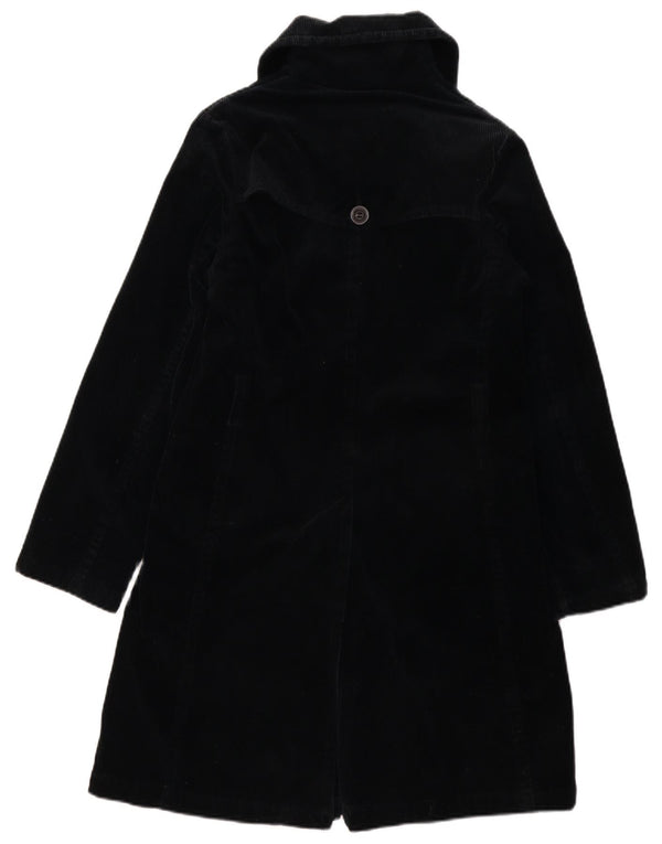Benetton Damen Cordmantel IT 40 Small Schwarz Baumwolle