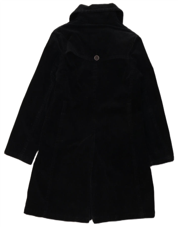 Benetton Damen Cordmantel IT 40 Small Schwarz Baumwolle