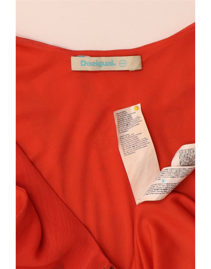 Desigual Damen Ärmelloses Etuikleid EU 44 XL Rot geblümtes Polyester