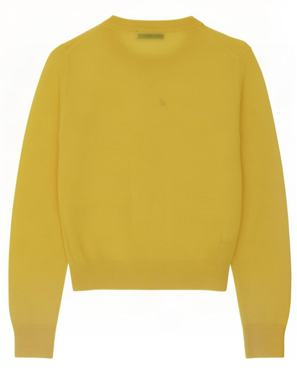 Zara Damen Crop Cardigan Pullover UK 10 Kleines gelbes Nylon