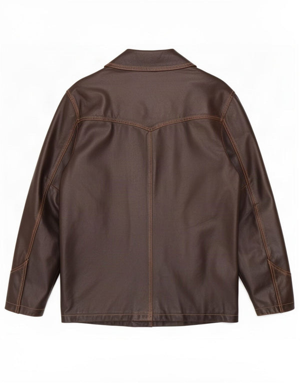 J.J.Scott Mens Leather Jacket IT 48 Medium Brown