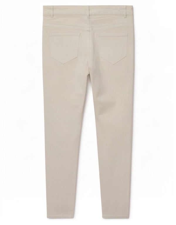 Benetton Damen Skinny Freizeithose UK 12 Medium W30 L27 Weiße Baumwolle