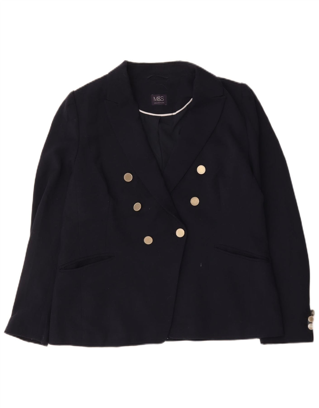 Marks & Spencer Zweireihiger Blazer für Damen, Gr. 40, Marineblau