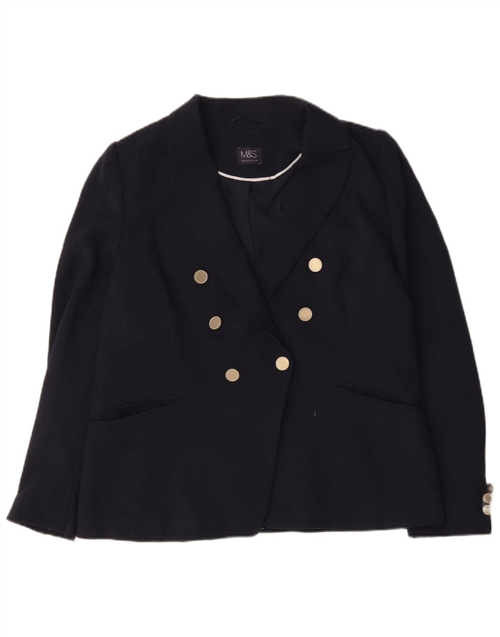 Marks & Spencer Zweireihiger Blazer für Damen, Gr. 40, Marineblau