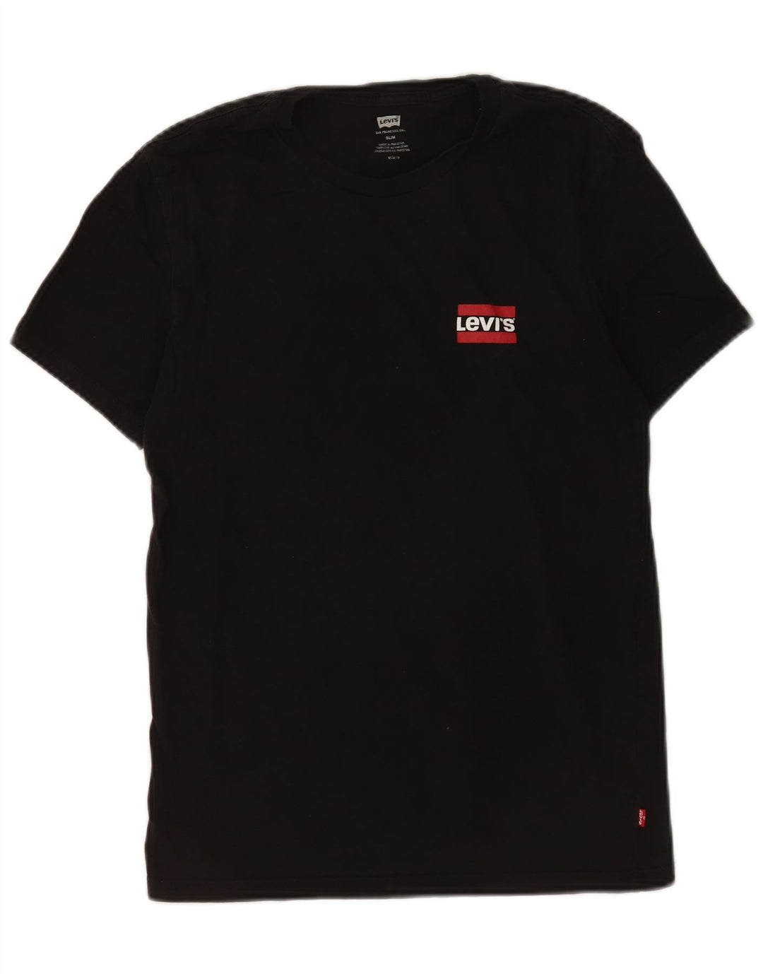 Levi's Slim T-Shirt-Oberteil für Herren aus mittelschwarzer Baumwolle