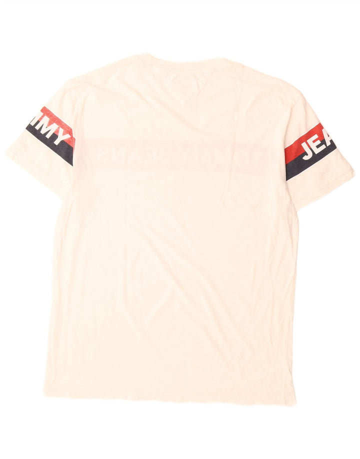 Tommy Hilfiger Herren T-Shirt mit Grafik, Mittelweiß