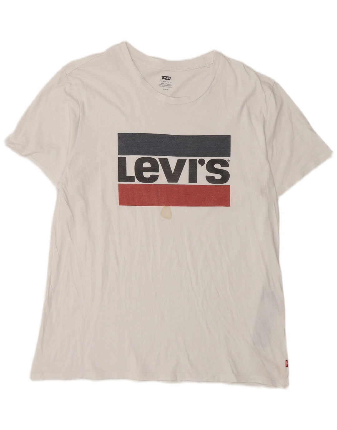 Levi's Herren-T-Shirt mit Grafik, Größe L, aus weißer Baumwolle